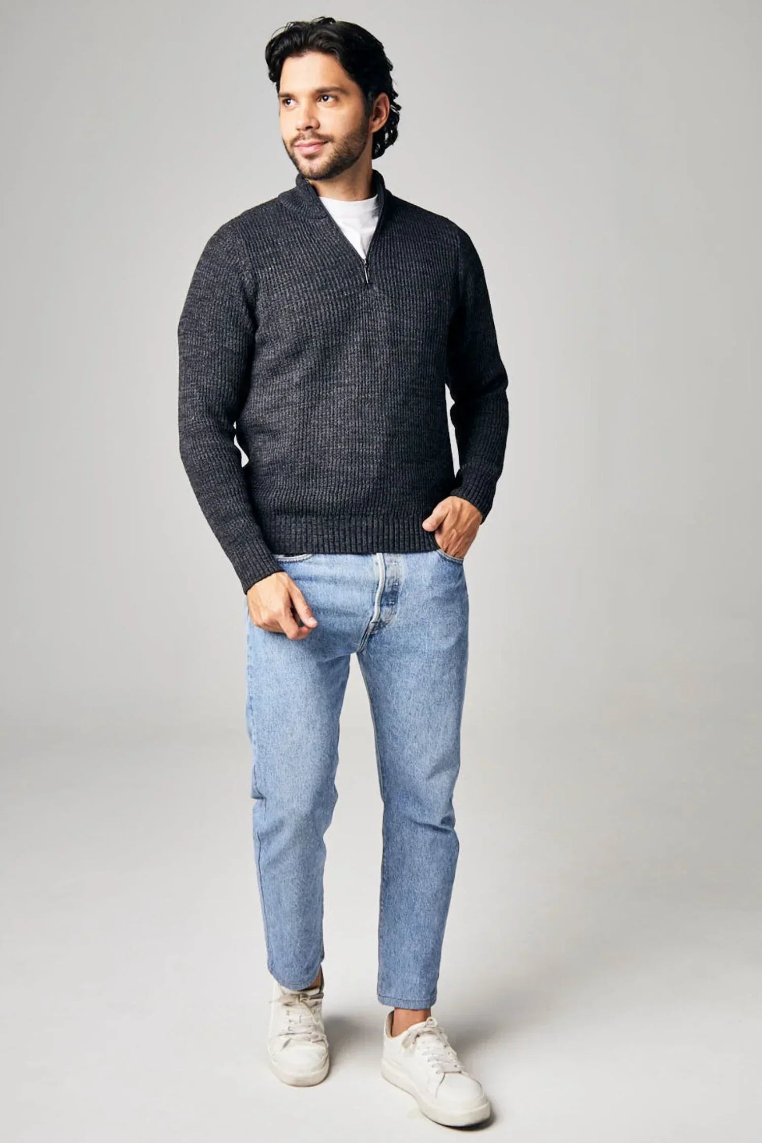 Suéter Darién en puntada perlada halfzip – Hombre